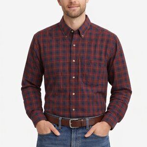G.H Bass & Co. Men's Casual Long Sleeve Shirt M 15/33 Red Plaid 100% Cotton GUC